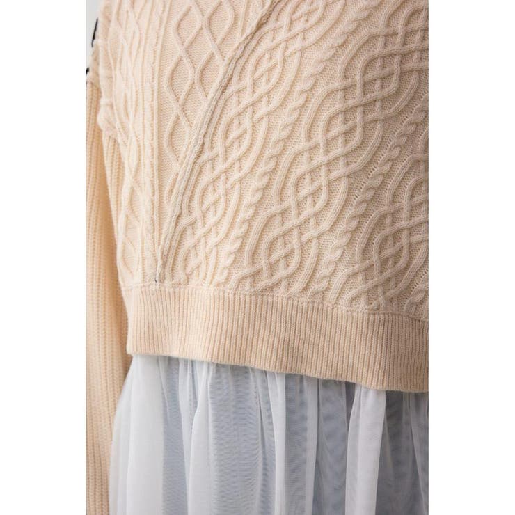 ステッチデザインケーブルニット | AZUL BY MOUSSY | 詳細画像11 