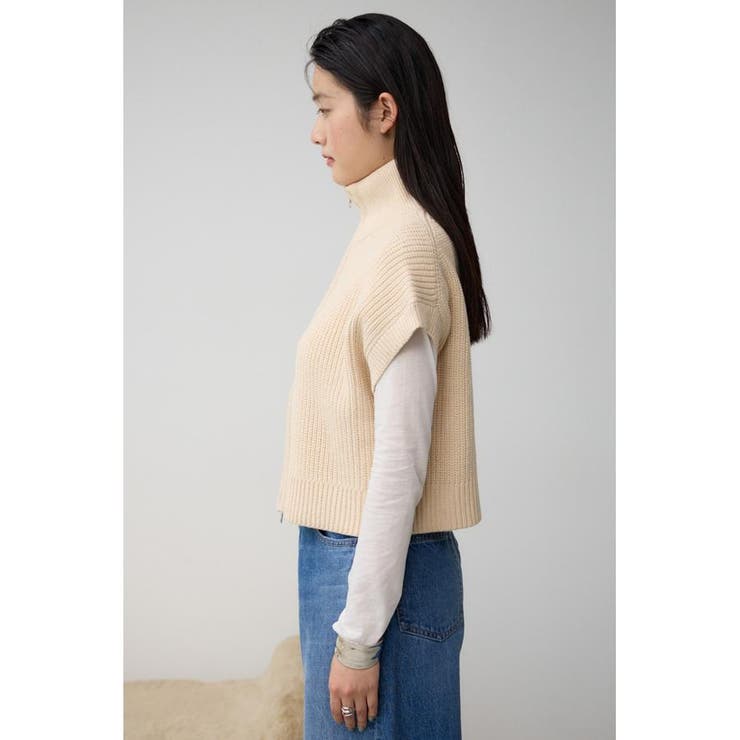ジップアップニットベスト | AZUL BY MOUSSY | 詳細画像5 