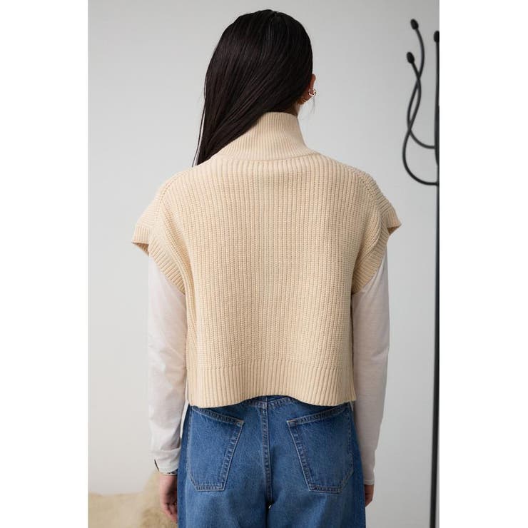 ジップアップニットベスト | AZUL BY MOUSSY | 詳細画像6 