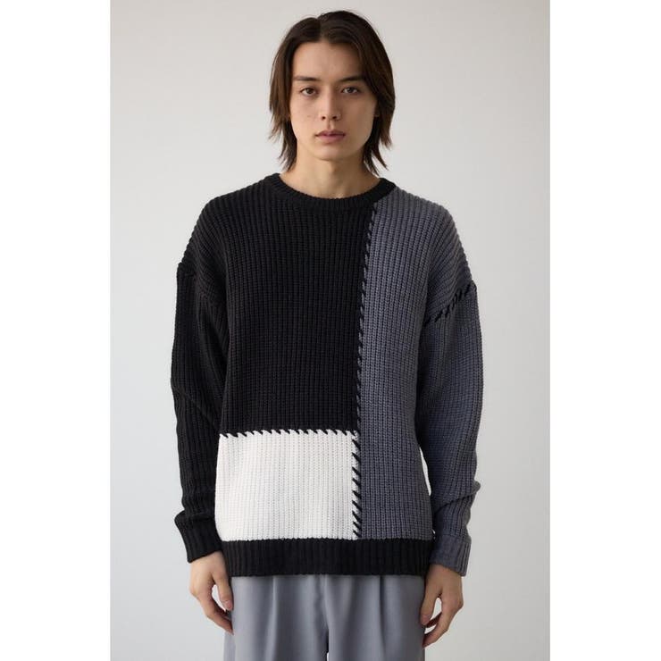 スウィッチングブランケットステッチニット | AZUL BY MOUSSY | 詳細画像17 