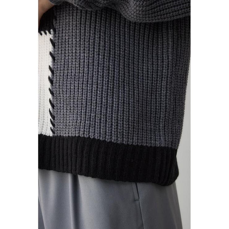 スウィッチングブランケットステッチニット | AZUL BY MOUSSY | 詳細画像23 