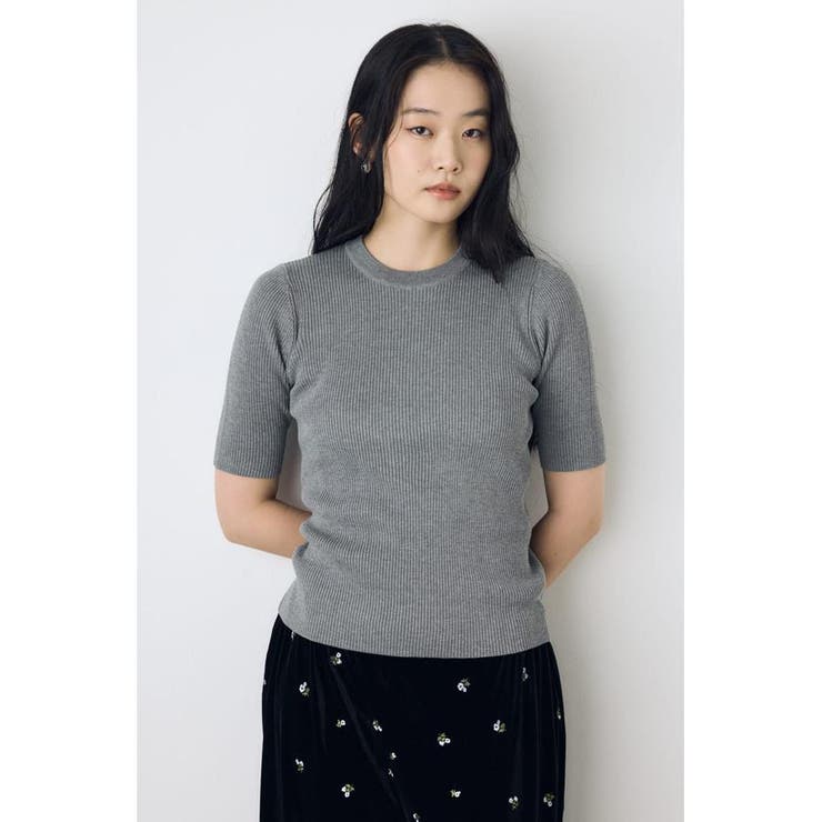ハーフスリーブクルーネックニットトップス | AZUL BY MOUSSY | 詳細画像16 