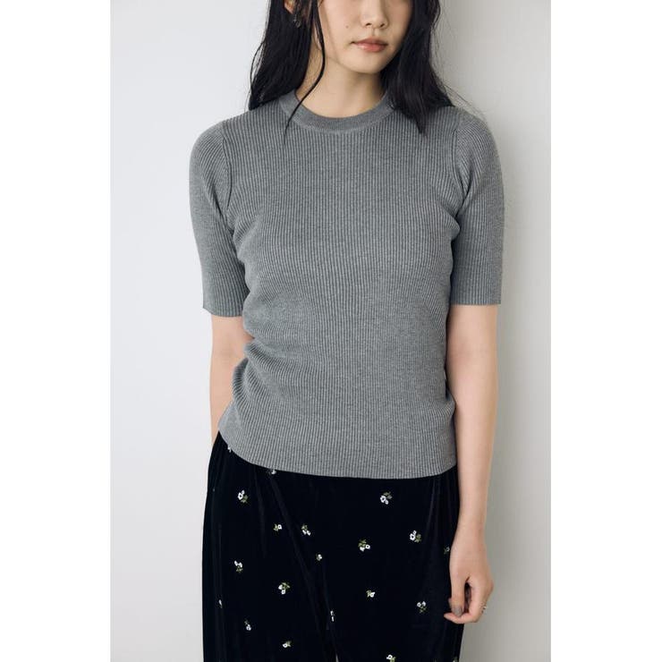 ハーフスリーブクルーネックニットトップス | AZUL BY MOUSSY | 詳細画像17 