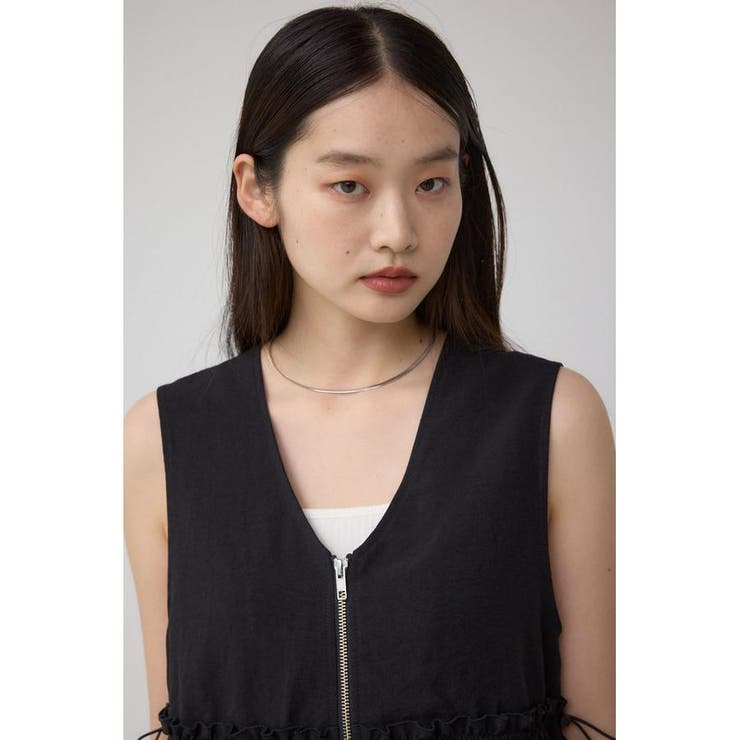 ジップペプラムサイドドロストベスト | AZUL BY MOUSSY | 詳細画像2 