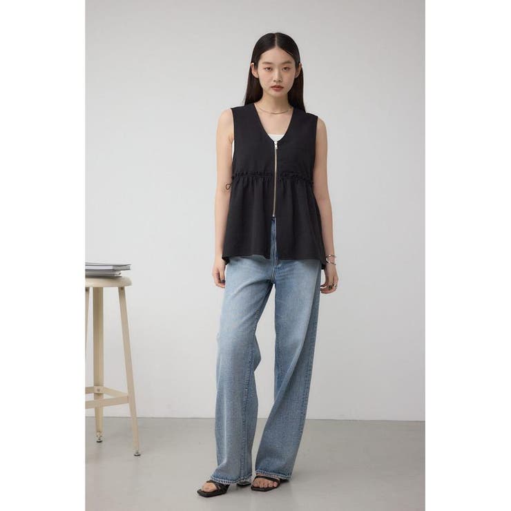 ジップペプラムサイドドロストベスト | AZUL BY MOUSSY | 詳細画像4 
