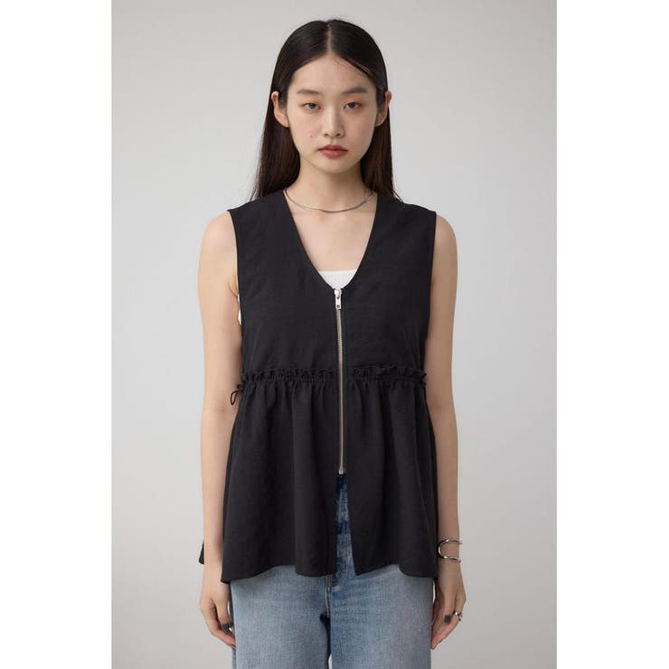 ジップペプラムサイドドロストベスト | AZUL BY MOUSSY | 詳細画像5 