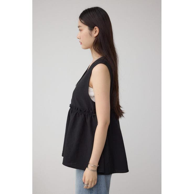 ジップペプラムサイドドロストベスト | AZUL BY MOUSSY | 詳細画像6 