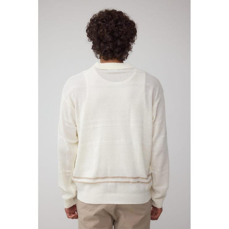 編地変化長袖ニットポロ | AZUL BY MOUSSY | 詳細画像7 