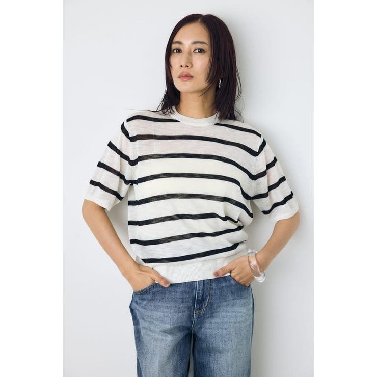 シアークルーネックニットトップス | AZUL BY MOUSSY | 詳細画像11 