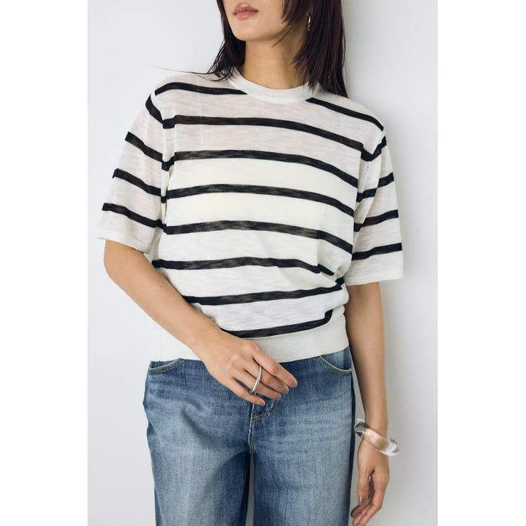シアークルーネックニットトップス | AZUL BY MOUSSY | 詳細画像12 