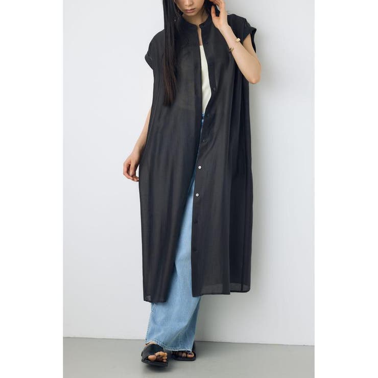 フレンチスリーブロングシャツワンピース | AZUL BY MOUSSY | 詳細画像2 