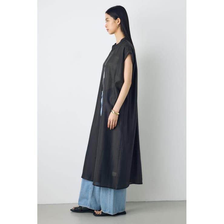 フレンチスリーブロングシャツワンピース | AZUL BY MOUSSY | 詳細画像3 