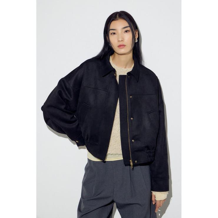 BLK | フェイクスエードショートブルゾン | AZUL BY MOUSSY