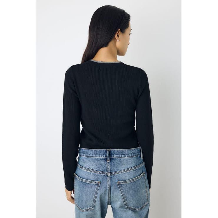 格上げ ヘンリーネックデザインニットトップス | AZUL BY MOUSSY | 詳細画像11 