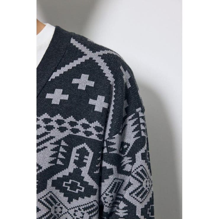 オルテガ柄カーディガン | AZUL BY MOUSSY | 詳細画像10 
