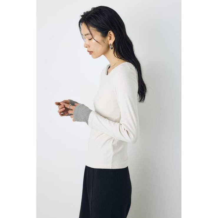 バイカラー長袖トップス | AZUL BY MOUSSY | 詳細画像2 