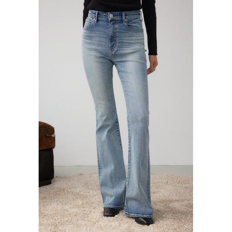 L/BLU1 | AZUL DENIM ラインストーンフレアデニム | AZUL BY MOUSSY