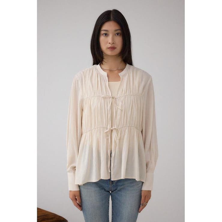 フロントリボン長袖シャツカーディガン | AZUL BY MOUSSY | 詳細画像5 