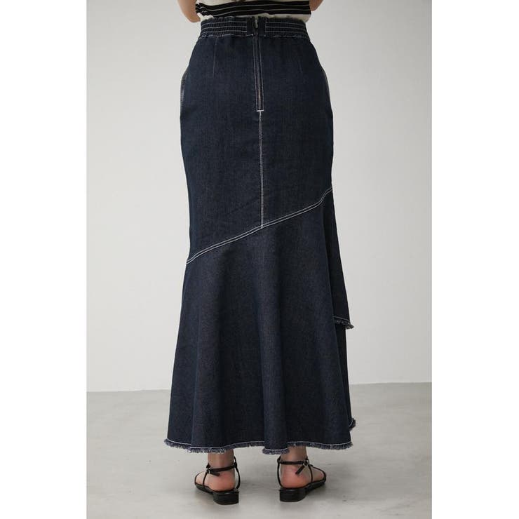 スカート moussy MERMAID DENIM LONG SKIRT MOUSSY MERMAID DENIM LONG SKIRT BLU -ファッション通販