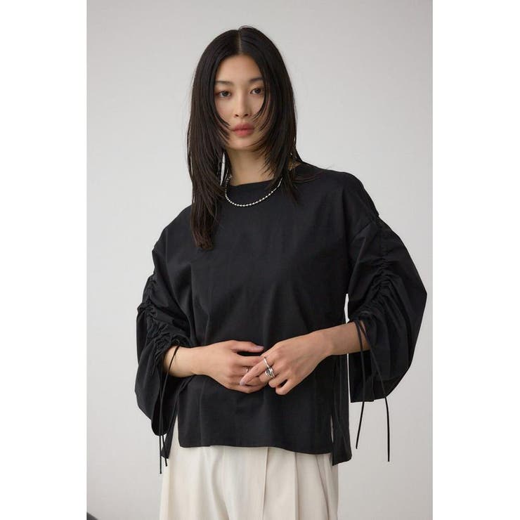 BLK | ギャザースリーブカットトップス | AZUL BY MOUSSY