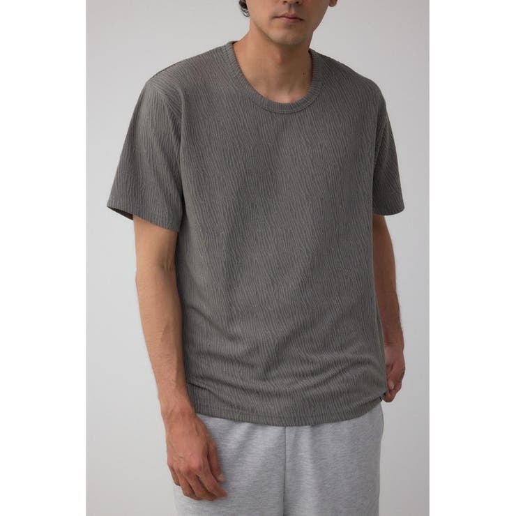 L/KHA1 | 楊柳ジャガードクルーネックTシャツ | AZUL BY MOUSSY