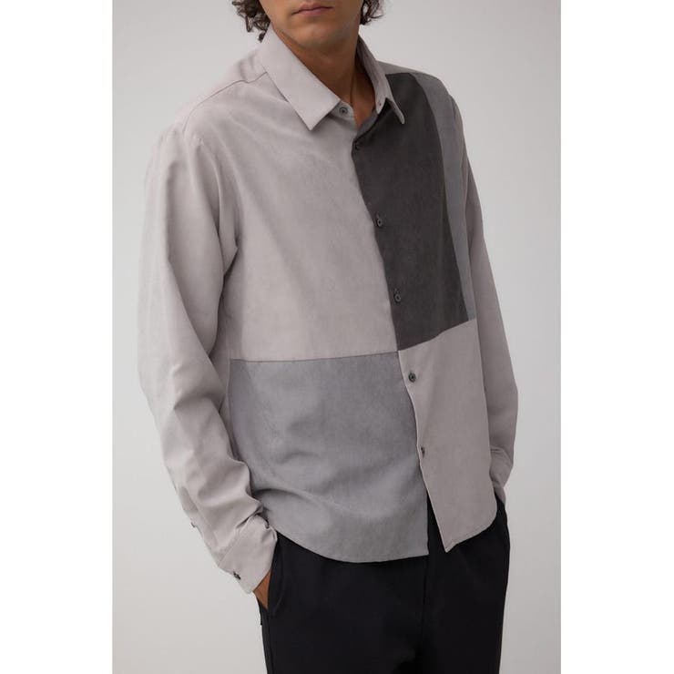 パネルスウィッチングフェイクスウェードシャツ | AZUL BY MOUSSY | 詳細画像12 