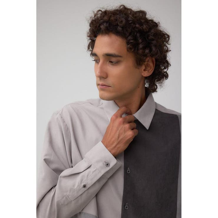 パネルスウィッチングフェイクスウェードシャツ | AZUL BY MOUSSY | 詳細画像13 