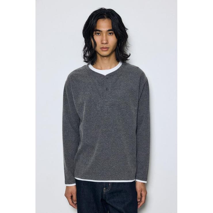 T.GRY | フェイクレイヤードヘンリーネックトップス | AZUL BY MOUSSY