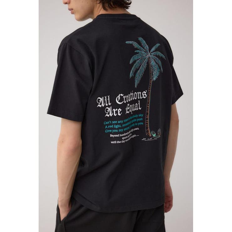 BLK | ベア天竺バック刺繍TEE | AZUL BY MOUSSY