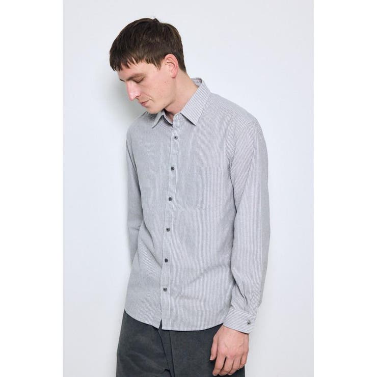 フレンチリネンCOOLMAXストライプシャツ | AZUL BY MOUSSY | 詳細画像24 