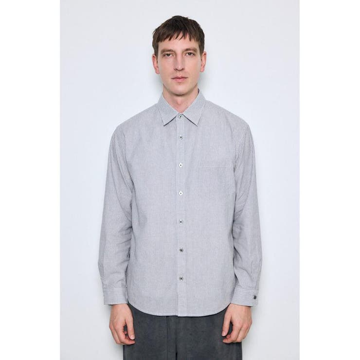 フレンチリネンCOOLMAXストライプシャツ | AZUL BY MOUSSY | 詳細画像27 