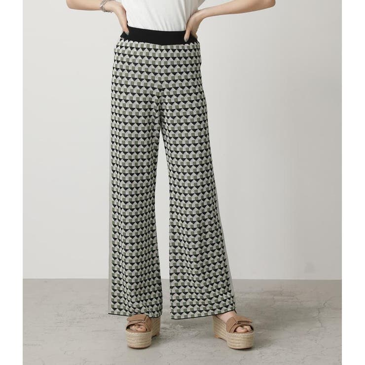 Geometric Pattern Knit Pants 品番 Azlw Azul By Moussy アズールバイマウジー のレディースファッション通販 Shoplist ショップリスト