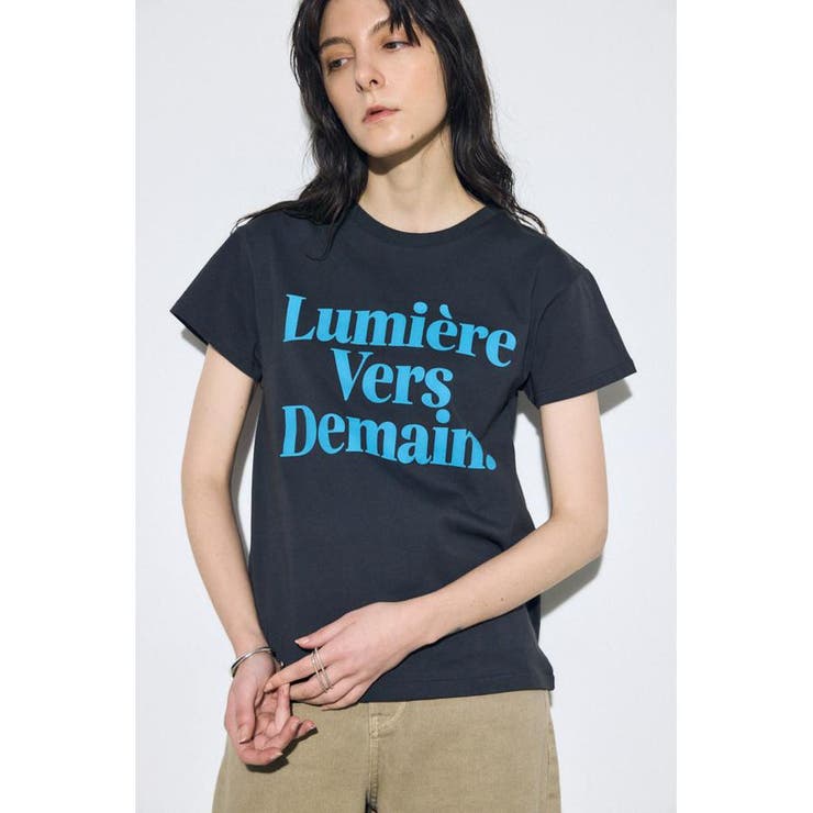 L/BLK1 | メッセージロゴ半袖Tシャツ | AZUL BY MOUSSY