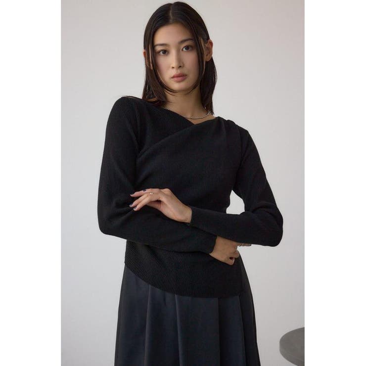 布帛ドッキングドレープニットワンピース | AZUL BY MOUSSY | 詳細画像2 