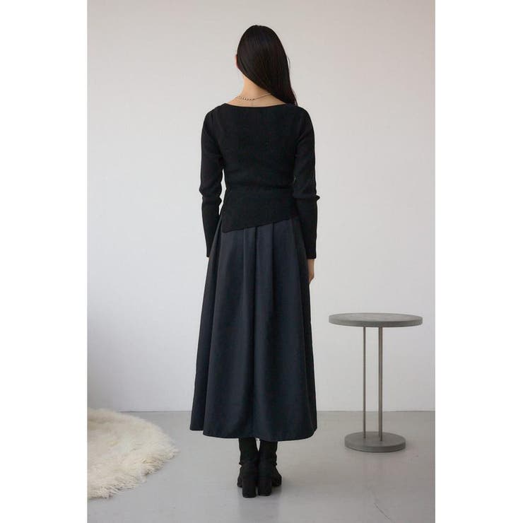 布帛ドッキングドレープニットワンピース | AZUL BY MOUSSY | 詳細画像7 