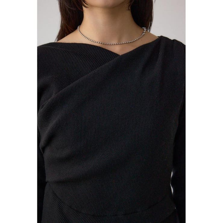 布帛ドッキングドレープニットワンピース | AZUL BY MOUSSY | 詳細画像8 