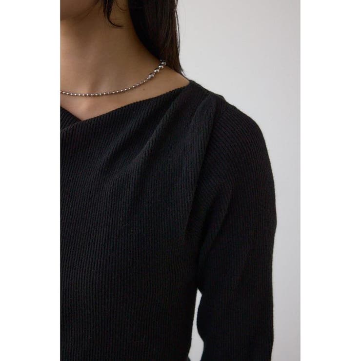 布帛ドッキングドレープニットワンピース | AZUL BY MOUSSY | 詳細画像9 