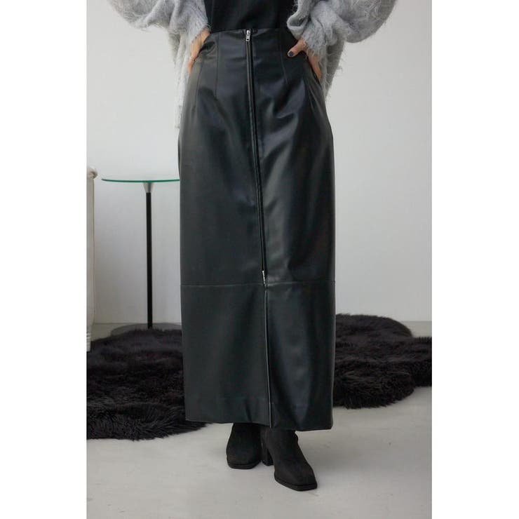 BLK | フェイクレザー/スエードジップタイトスカート | AZUL BY MOUSSY