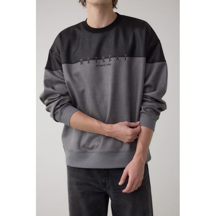 柄GRY5 | フェイクスエード切り替えトップス | AZUL BY MOUSSY