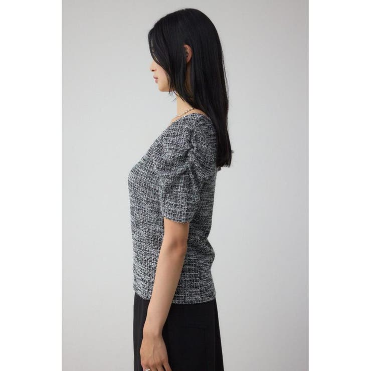 カットツイード袖ギャザートップス | AZUL BY MOUSSY | 詳細画像15 