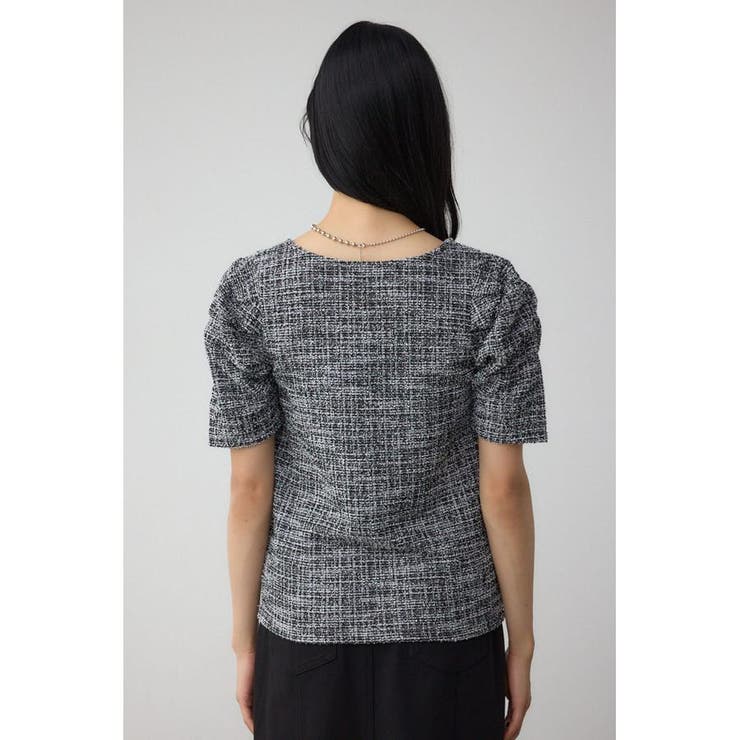 カットツイード袖ギャザートップス | AZUL BY MOUSSY | 詳細画像16 