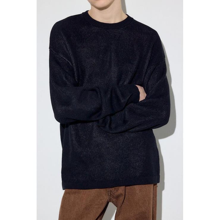 裏配色リネンミックスニットトップス | AZUL BY MOUSSY | 詳細画像3 