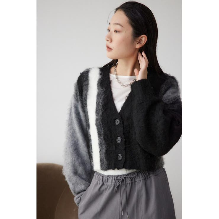 グラデーションシャギーニットカーディガン | AZUL BY MOUSSY | 詳細画像2 
