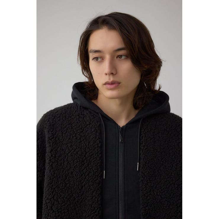 シープボア×スウェット切替防風ブルゾン | AZUL BY MOUSSY | 詳細画像2 