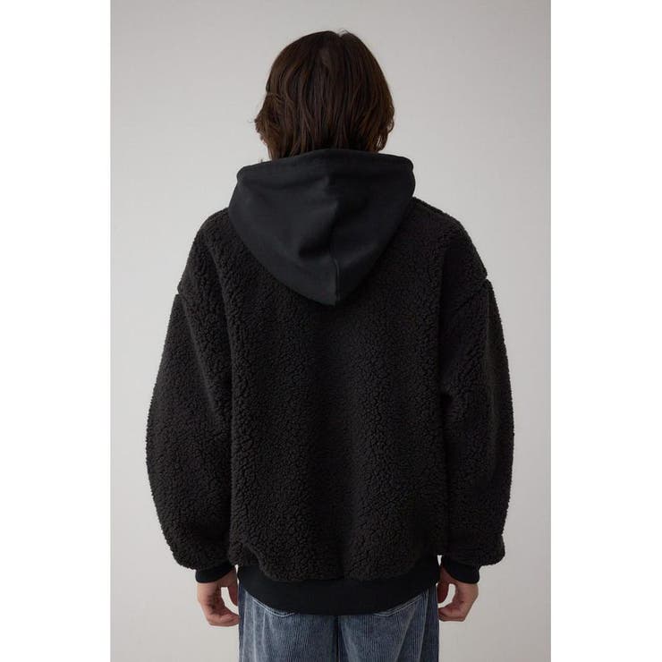 シープボア×スウェット切替防風ブルゾン | AZUL BY MOUSSY | 詳細画像7 