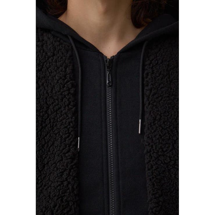 シープボア×スウェット切替防風ブルゾン | AZUL BY MOUSSY | 詳細画像8 