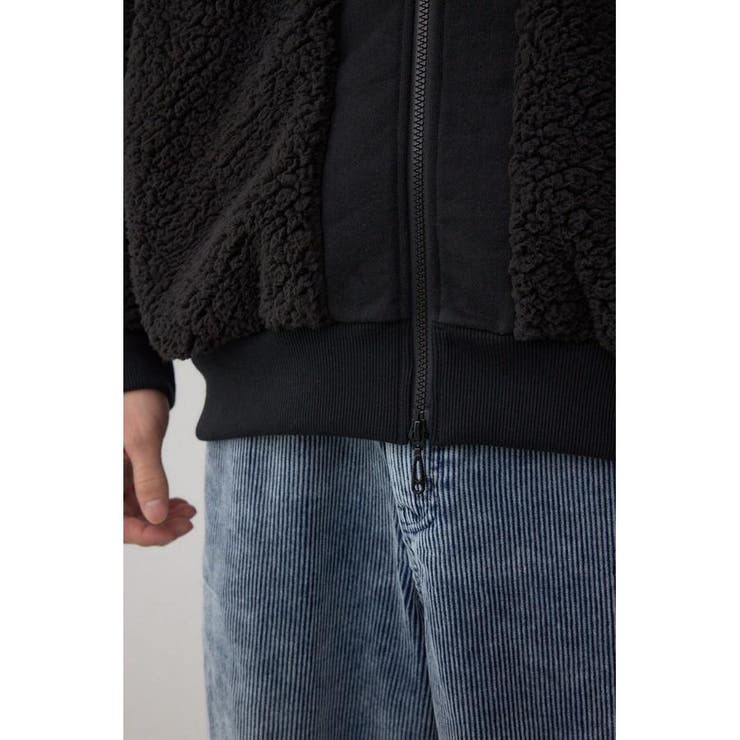 シープボア×スウェット切替防風ブルゾン | AZUL BY MOUSSY | 詳細画像13 
