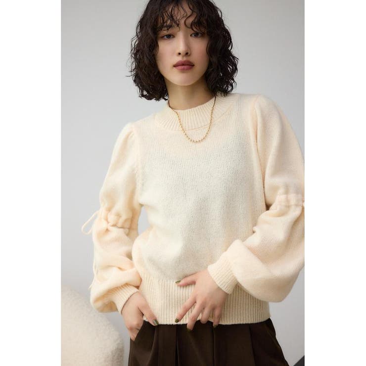 袖リボンデザインニット[品番：AZLW0022878]｜AZUL BY MOUSSY