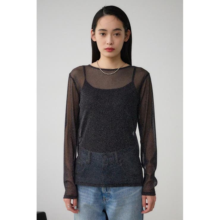 シアーラメ長袖トップス | AZUL BY MOUSSY | 詳細画像4 