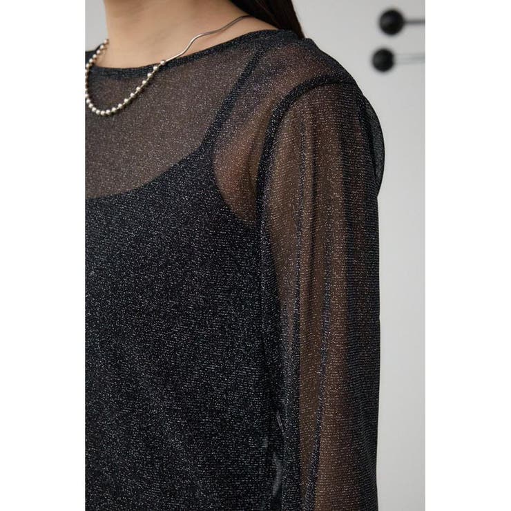シアーラメ長袖トップス | AZUL BY MOUSSY | 詳細画像8 